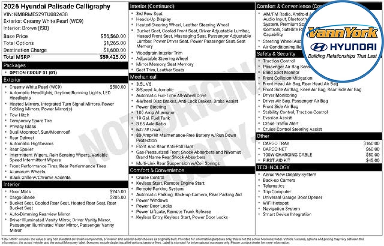 2026 Hyundai PALISADE Calligraphy