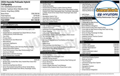 2026 Hyundai PALISADE HYBRID Calligraphy