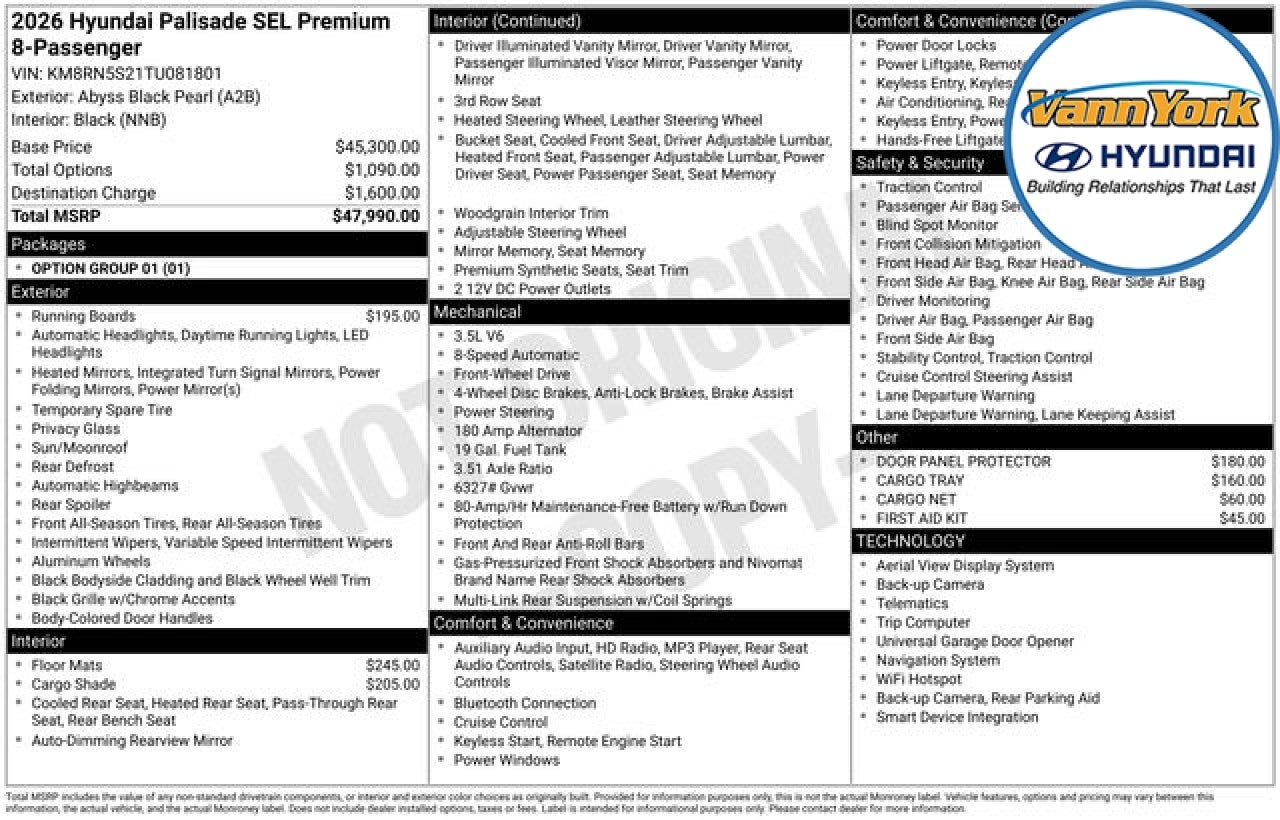 2026 Hyundai PALISADE SEL Premium 8P