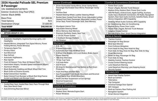 2026 Hyundai PALISADE SEL Premium AWD