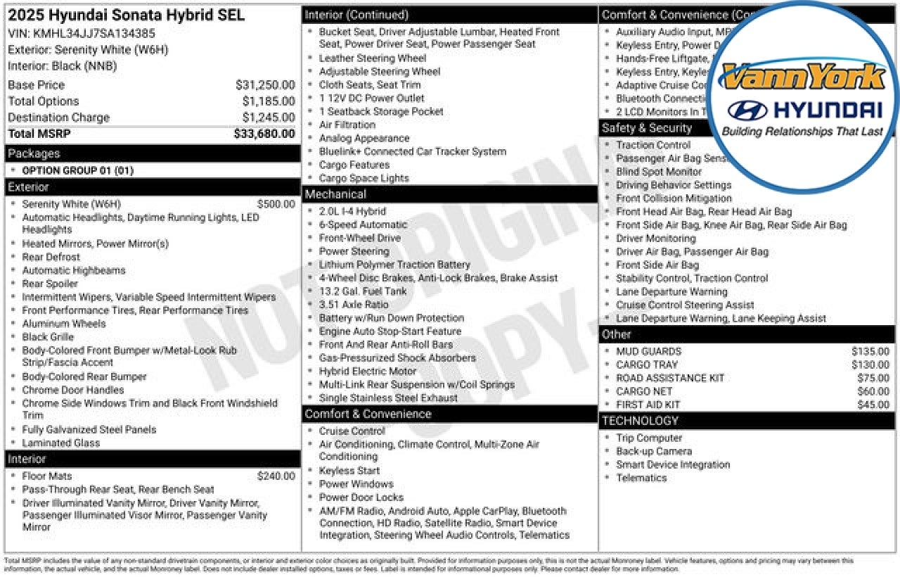 2025 Hyundai SONATA HYBRID SEL