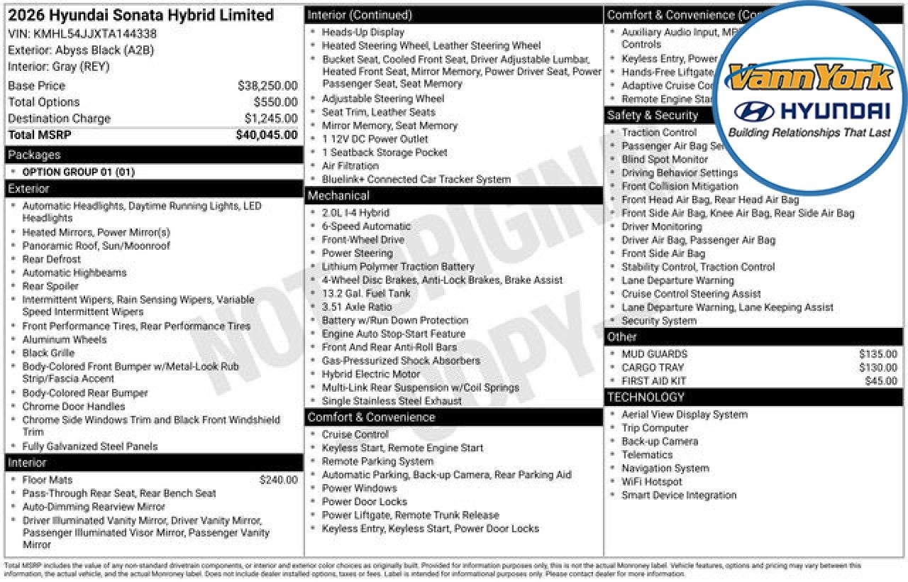 2026 Hyundai SONATA HYBRID Limited