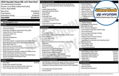 2026 Hyundai VENUE SEL