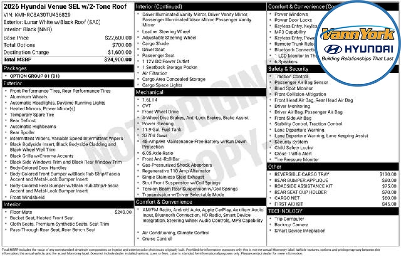 2026 Hyundai VENUE SEL