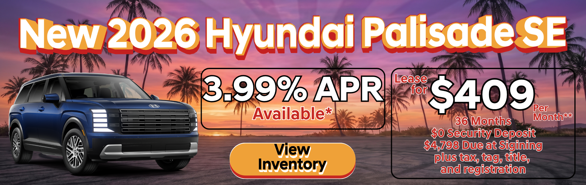 New 2026 Hyundai Palisade Offer