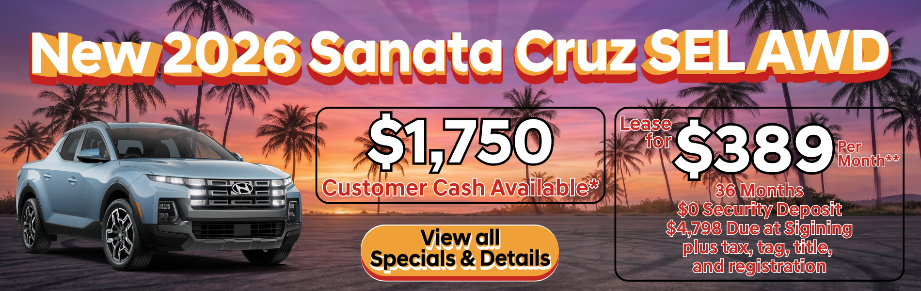 New 2026 Hyundai Sanata Cruz SEL AWD 